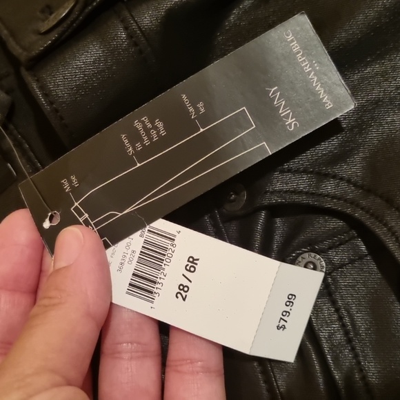 Banana Republic Coated Mid-Rise Skinny Fit Jeans Black Size 6R/28 - Picture 12 of 13